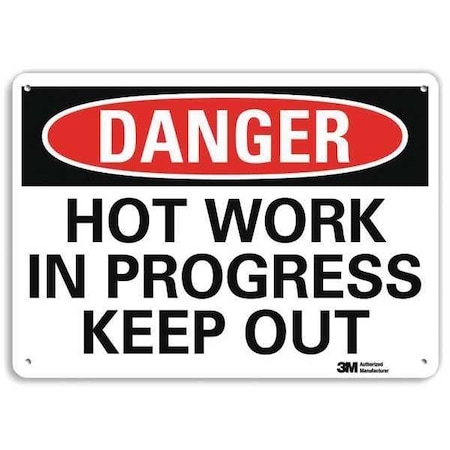 Danger Sign, 7 in H, 10 in W, Plastic, Vertical Rectangle, English, U3-1663-NP_10X7 MPN:U3-1663-NP_10X7