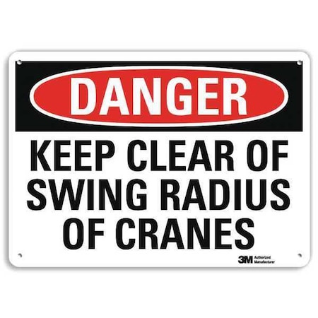 Danger Sign, 7 in Height, 10 in Width, Plastic, Vertical Rectangle, English MPN:U3-1690-NP_10X7