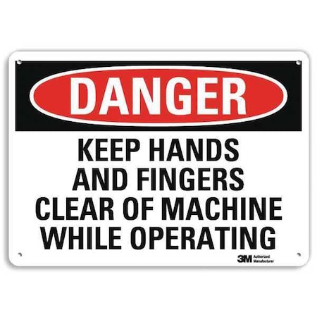 Danger Sign, 7 in Height, 10 in Width, Plastic, Vertical Rectangle, English MPN:U3-1701-NP_10X7