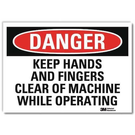 Danger Sign, 5 in Height, 7 in Width, Reflective Sheeting, Horizontal Rectangle, English MPN:U3-1701-RD_7X5