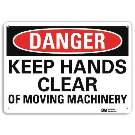 Danger Sign, 7 in Height, 10 in Width, Plastic, Vertical Rectangle, English MPN:U3-1709-NP_10X7