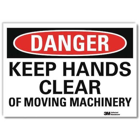 Danger Sign, 5 in Height, 7 in Width, Reflective Sheeting, Horizontal Rectangle, English MPN:U3-1709-RD_7X5