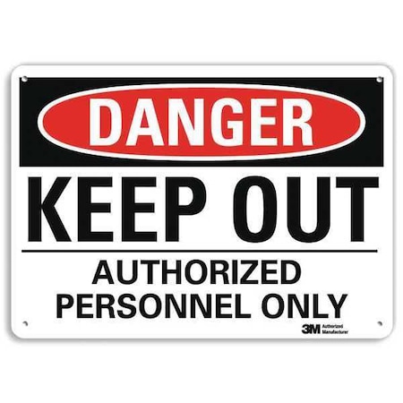 Danger Sign, 7 in H, 10 in W, Plastic, Vertical Rectangle, English, U3-1721-NP_10X7 MPN:U3-1721-NP_10X7