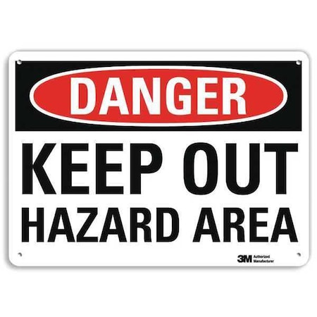 Danger Sign, 10 in Height, 14 in Width, Aluminum, Horizontal Rectangle, English MPN:U3-1724-NA_14x10