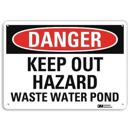 Danger Sign, 10 in H, 14 in W, Horizontal Rectangle, English, U3-1725-NA_14x10 MPN:U3-1725-NA_14x10