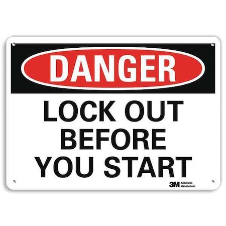 Danger Sign, 7 in Height, 10 in Width, Plastic, Vertical Rectangle, English MPN:U3-1761-NP_10X7