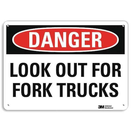 Danger Sign, 10 in H, 14 in W, Plastic, Horizontal Rectangle, English, U3-1773-NP_14X10 MPN:U3-1773-NP_14X10