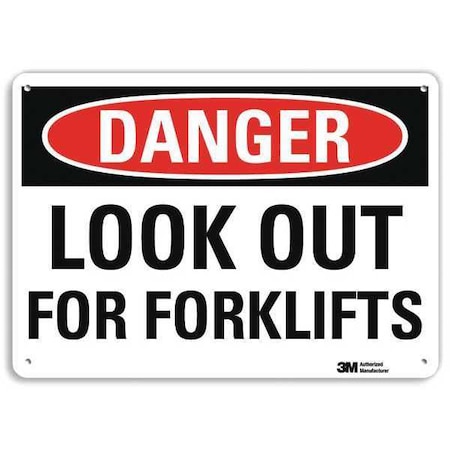 Danger Sign, 7 in H, 10 in W, Plastic, Vertical Rectangle, English, U3-1774-NP_10X7 MPN:U3-1774-NP_10X7