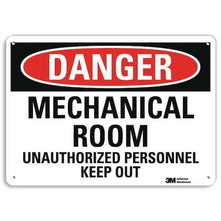 Danger Sign, 7 in H, 10 in W, Plastic, Vertical Rectangle, English, U3-1786-NP_10X7 MPN:U3-1786-NP_10X7