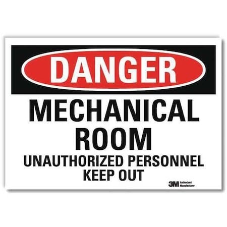 Danger Sign, 10 in H, 14 in W, Reflective Sheeting, Horizontal Rectangle, English, U3-1786-RD_14X10 MPN:U3-1786-RD_14X10