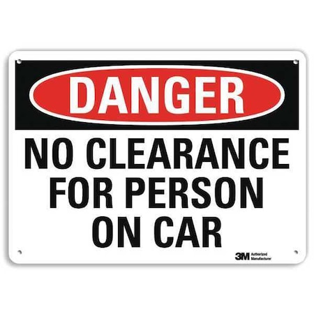 Danger Sign, 7 in H, 10 in W, Plastic, Vertical Rectangle, English, U3-1817-NP_10X7 MPN:U3-1817-NP_10X7