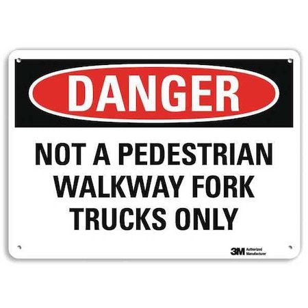 Danger Sign, 10 in H, 14 in W, Aluminum, Horizontal Rectangle, English, U3-1879-NA_14x10 MPN:U3-1879-NA_14x10