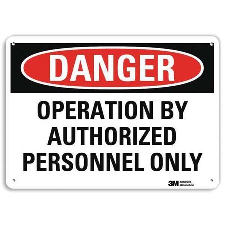 Danger Sign, 10 in H, 14 in W, Aluminum, Horizontal Rectangle, English, U3-1887-NA_14x10 MPN:U3-1887-NA_14x10