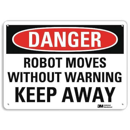 Danger Sign, 10 in Height, 14 in Width, Plastic, Horizontal Rectangle, English MPN:U3-1956-NP_14X10