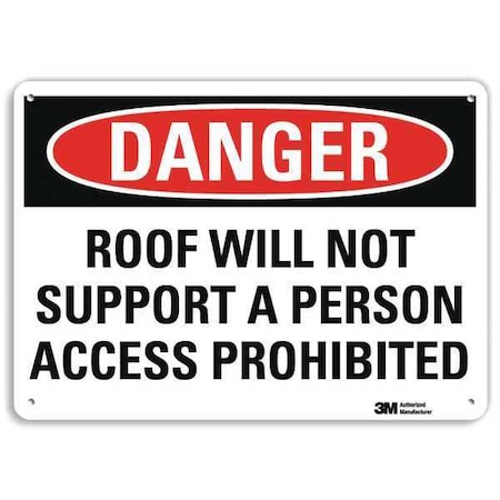 Danger Sign, 7 in H, 10 in W, Plastic, Vertical Rectangle, English, U3-1961-NP_10X7 MPN:U3-1961-NP_10X7