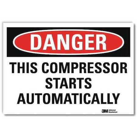 Danger Sign, 5 in Height, 7 in Width, Reflective Sheeting, Horizontal Rectangle, English MPN:U3-2004-RD_7X5