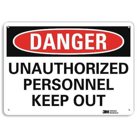 Danger Sign, 10 in H, 14 in W, Plastic, Horizontal Rectangle, English, U3-2025-NP_14X10 MPN:U3-2025-NP_14X10