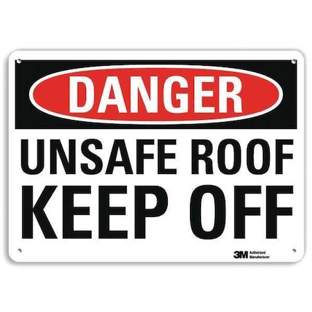 Danger Sign, 10 in H, 14 in W, Aluminum, Horizontal Rectangle, English, U3-2033-NA_14x10 MPN:U3-2033-NA_14x10