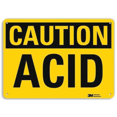 Caution Sign, 10 in H, 14 in W, Plastic, Horizontal Rectangle, English, U4-1041-NP_14X10 MPN:U4-1041-NP_14X10
