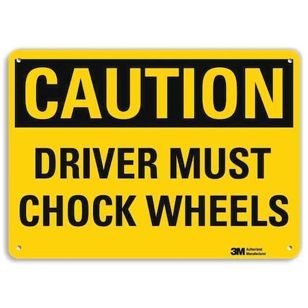 Caution Sign, 10 in H, 14 in W, Aluminum, Vertical Rectangle, English, U4-1046-NA_14x10 MPN:U4-1046-NA_14x10