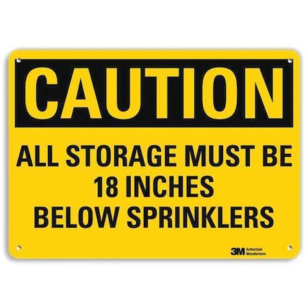 Caution Sign, 10 in H, 14 in W, Vertical Rectangle, English, U4-1048-NA_14x10 MPN:U4-1048-NA_14x10