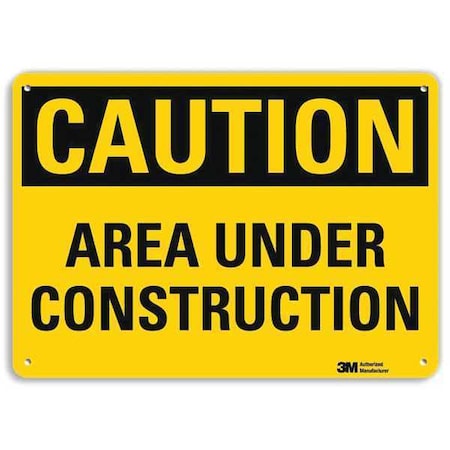 Caution Sign, 10 in Height, 14 in Width, Aluminum, Vertical Rectangle, English MPN:U4-1055-NA_14x10