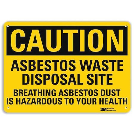 Safety Sign, Asbestos Waste, 7in.H, U4-1061-RA_10X7 MPN:U4-1061-RA_10X7