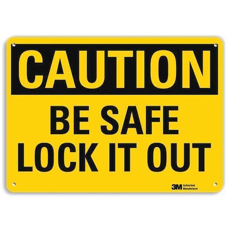 Caution Sign, 7 in Height, 10 in Width, Plastic, Vertical Rectangle, English MPN:U4-1075-NP_10X7