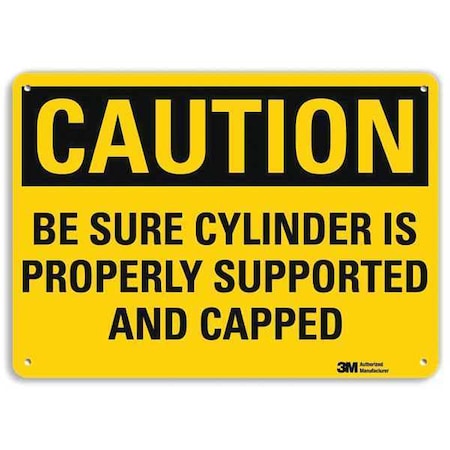 Caution Sign, 10 in H, 14 in W, Plastic, Horizontal Rectangle, English, U4-1076-NP_14X10 MPN:U4-1076-NP_14X10