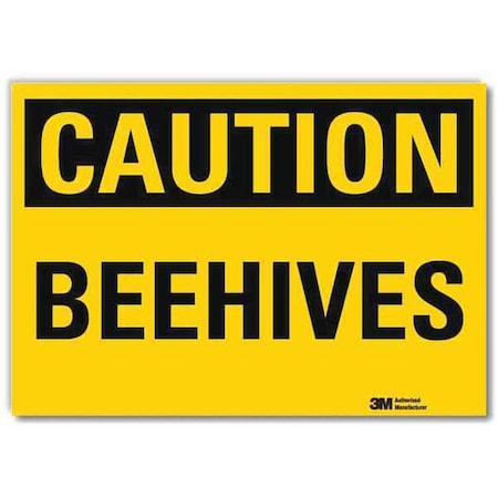 Caution, Beehives, 10 in x 14 in, Horizontal Rectangle, Reflective Sheeting, U4-1078-RD_14X10 MPN:U4-1078-RD_14X10