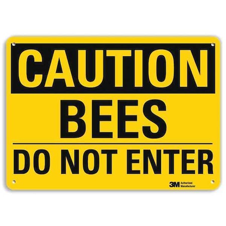 Caution Sign, 7 in Height, 10 in Width, Aluminum, Vertical Rectangle, English MPN:U4-1079-RA_10X7