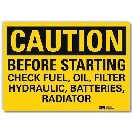 Reflective Maintenance Label, 10 in Height, 14 in Width, Plastic, Horizontal Rectangle, English MPN:U4-1082-RD_14X10