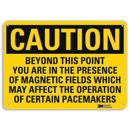 Caution Sign, 10 in H, 14 in W, Plastic, Horizontal Rectangle, U4-1085-NP_14X10 MPN:U4-1085-NP_14X10