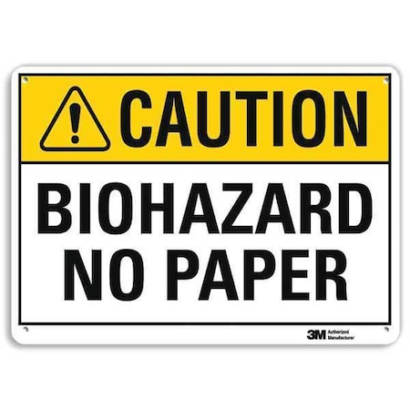 Caution Sign, 10 in H, 14 in W, Plastic, Horizontal Rectangle, English, U4-1088-NP_14X10 MPN:U4-1088-NP_14X10