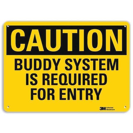 Caution Sign, 10 in H, 14 in W, Plastic, Horizontal Rectangle, English, U4-1096-NP_14X10 MPN:U4-1096-NP_14X10