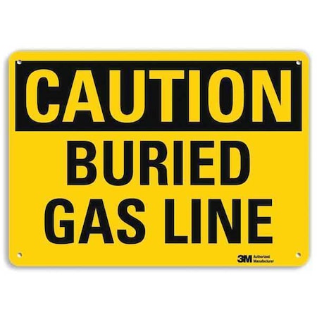 CAUTION BURIED GAS LINE, 7 in x 10 in, Vertical Rectangle, Plastic, U4-1101-NP_10X7 MPN:U4-1101-NP_10X7