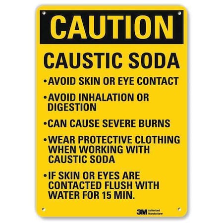 Caution Sign, 10 in Height, 7 in Width, Aluminum, Horizontal Rectangle, English MPN:U4-1108-RA_7X10