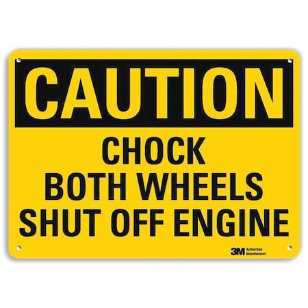 Caution Sign, 7 in H, 10 in W, Plastic, Vertical Rectangle, English, U4-1125-NP_10X7 MPN:U4-1125-NP_10X7