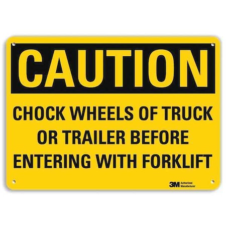 Caution Sign, 7 in H, 10 in W, Aluminum, Vertical Rectangle, English, U4-1128-NA_10x7 MPN:U4-1128-NA_10x7