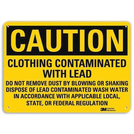 Caution Sign, 7 in H, 10 in W, Vertical Rectangle, English, U4-1136-RA_10X7 MPN:U4-1136-RA_10X7