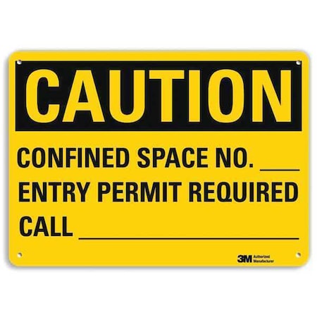 Plastic Caution Sign, 4 Holes, 14