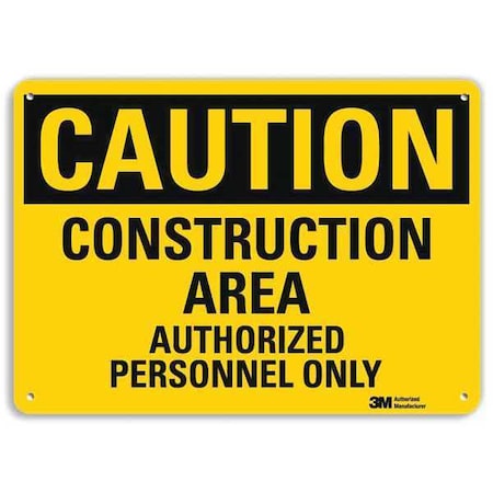 Caution Sign, 10 in Height, 14 in Width, Plastic, Horizontal Rectangle, English MPN:U4-1147-NP_14X10