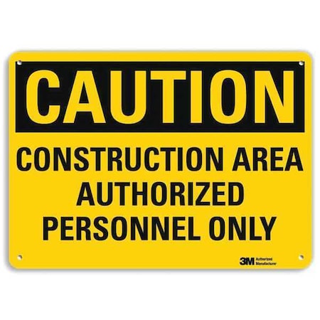 Caution Sign, 10 in Height, 14 in Width, Aluminum, Horizontal Rectangle, English MPN:U4-1148-NA_14x10