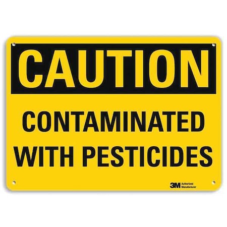 Caution Sign, 7 in H, 10 in W, Plastic, Vertical Rectangle, English, U4-1154-NP_10X7 MPN:U4-1154-NP_10X7