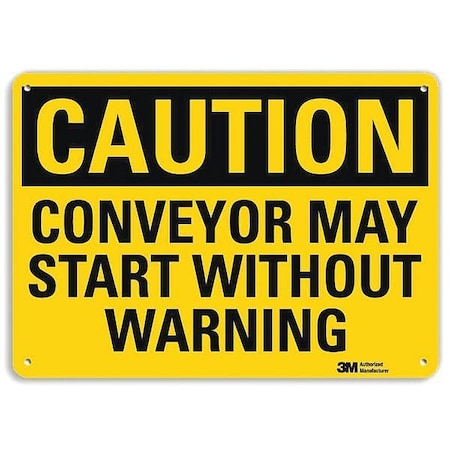 Caution Sign, 7 in Height, 10 in Width, Plastic, Vertical Rectangle, English MPN:U4-1156-NP_10X7