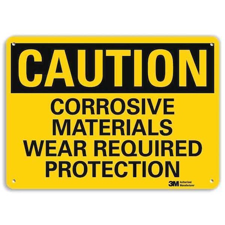 Safety Sign, Corrosive Materials, 7in.H MPN:U4-1160-RA_10X7