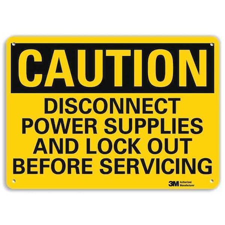 Caution Sign, 7 in Height, 10 in Width, Aluminum, Vertical Rectangle, English MPN:U4-1164-RA_10X7