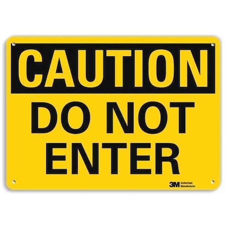 Caution Sign, 7 in H, 10 in W, Plastic, Vertical Rectangle, English, U4-1172-NP_10X7 MPN:U4-1172-NP_10X7