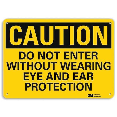 Plastic Caution Sign, 4 Holes, 14