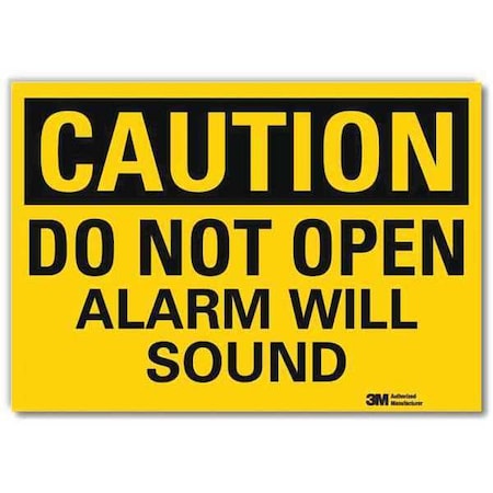 Caution, Do Not Open Alarm Will Sound, 7 in W x 5 in H, Horizontal Rectangle, Reflective Sheeting MPN:U4-1185-RD_7X5